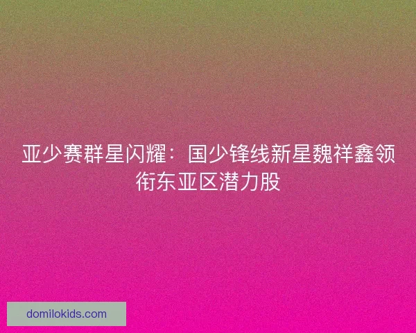 亚少赛群星闪耀：国少锋线新星魏祥鑫领衔东亚区潜力股