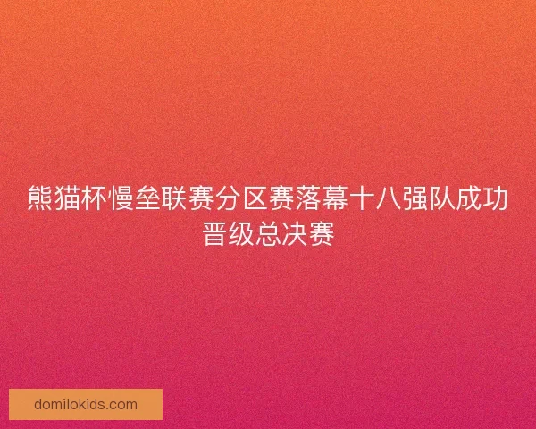 熊猫杯慢垒联赛分区赛落幕十八强队成功晋级总决赛