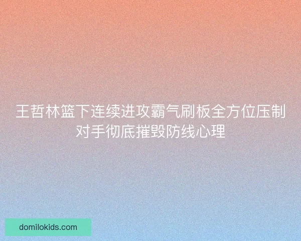 王哲林篮下连续进攻霸气刷板全方位压制对手彻底摧毁防线心理 王哲林篮下连续进攻霸气刷板全方位压制对手彻底摧毁防线心理